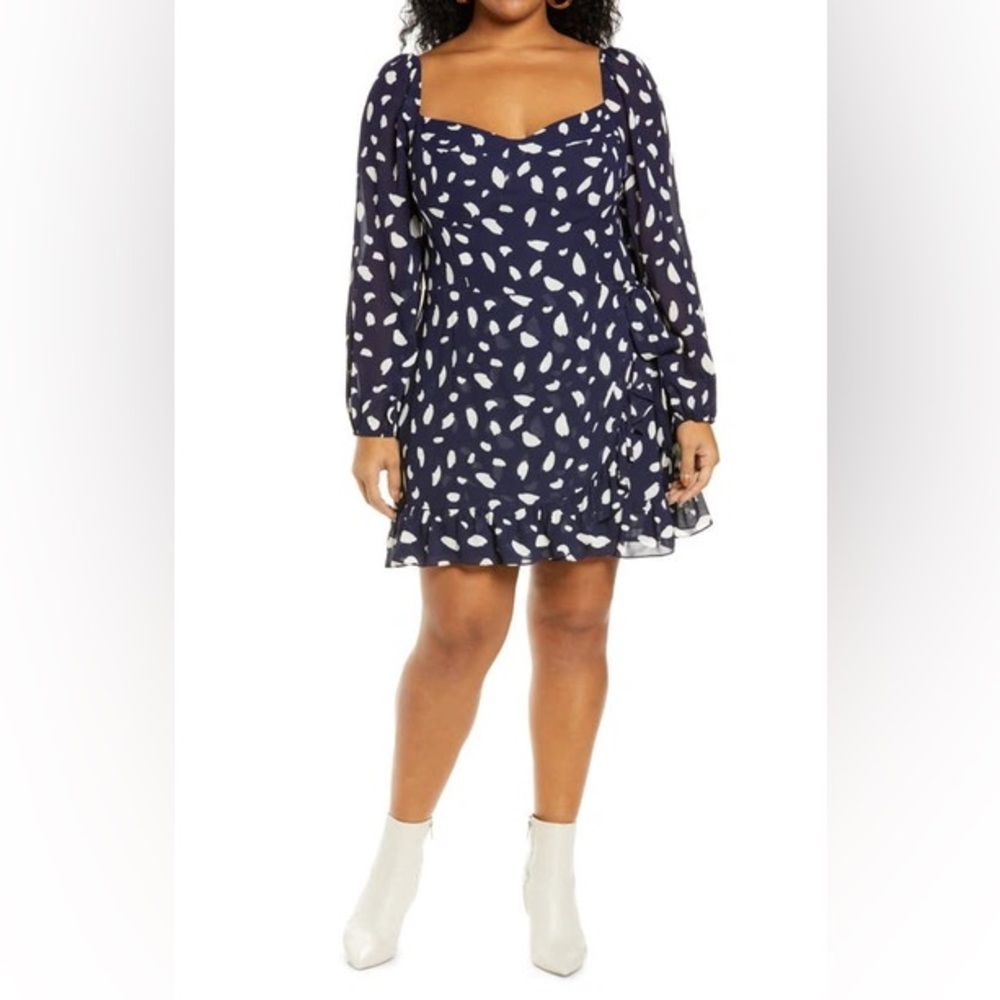 NWOT Reformation Cammi Mini Ruffle Dress ES in Splatter (size 18)